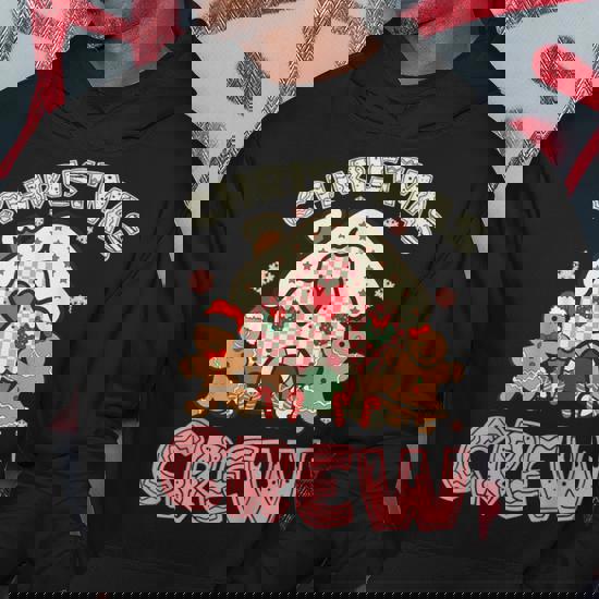 Christmas Crew Gingerbread In Candy House Cute Xmas Hoodie Seseable UK