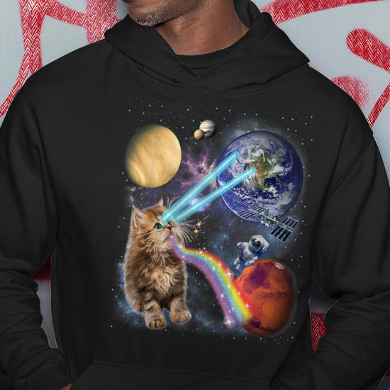 Space cat online hoodie