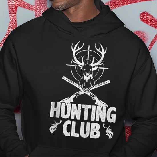 Hunting Club Deer With Antlers Hunting Season Pro Hunter Hoodie Monsterry