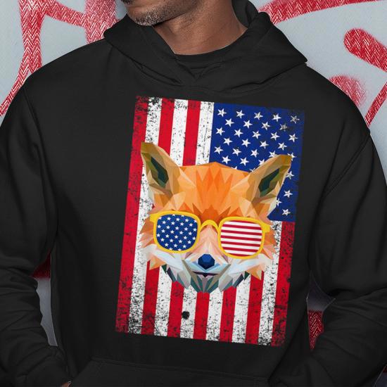 American flag fox hoodie on sale