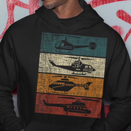 Sweat à Capuche Pilote D'Hélicoptère - Design Humoristique, Cadeau Original Pour Pilote Ou Passionné