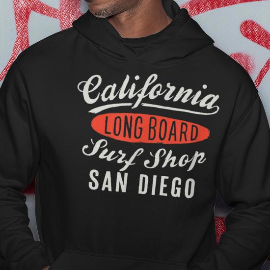 San Diego Surfing Vintage California Surf Hoodie - Monsterry