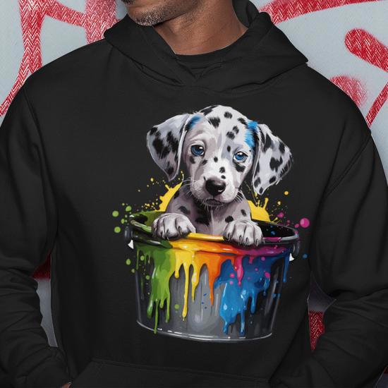 Sweat à Capuche Dalmatien - Design Mignon Avec Motif Taches, Coupe Classique, 241 G - Pour Fans De Chiens