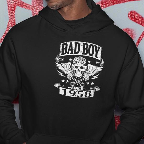Sweat à Capuche Biker Harley - Imprimé Skull Indien, Noir, 80% Coton 20% Polyester, Imprimé En France
