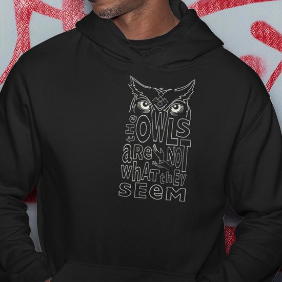 Sweat à Capuche Homme Imprimé Hiboux Sur Branches – Taille S à 4XL – 100% Polyester, Poche Kangourou, Coupe Confortable