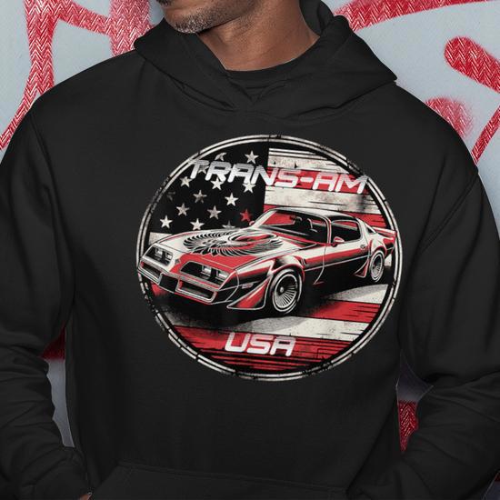 Trans Am Muscle Car American Muscle Trans Am Nation Usa Flag Hoodie Seseable UK