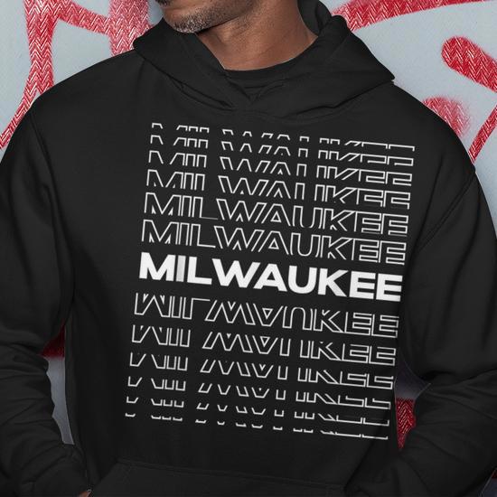 Sweat à Capuche Ville Milwaukee - Design Minimaliste USA - Unisexe - 241 G, Coupe Classique