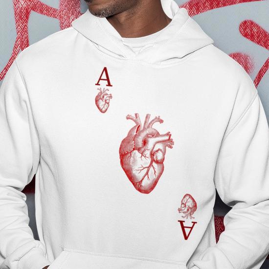 Ace Of Hearts Anatomy Playing Card Human Heart Costume Hoodie Monsterry UK