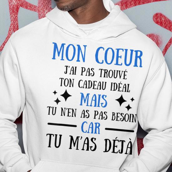 Sweat à Capuche "J'Aime Ma Copine" - Design Humour Amoureux, Coupe Classique - 241 G, Col Tissé - Cadeau Couple Homme Femme - 3