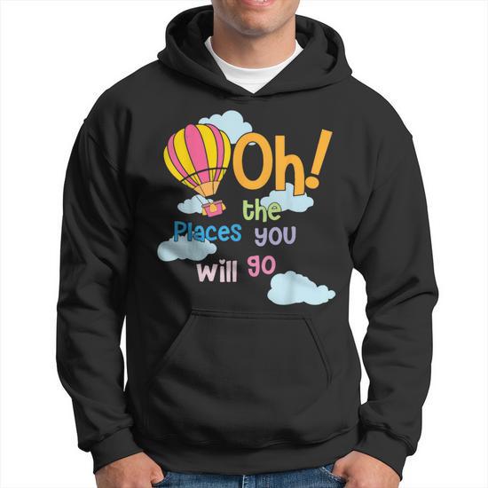 Adventure Awaits Hot Air Balloon Oh The Places You Will Go Hoodie Mazezy