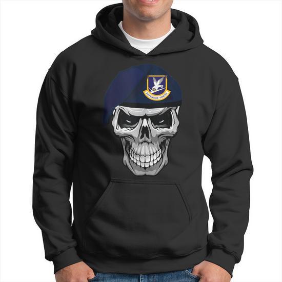 Air Force Security Forces Defender Skull Beret Hoodie Monsterry UK