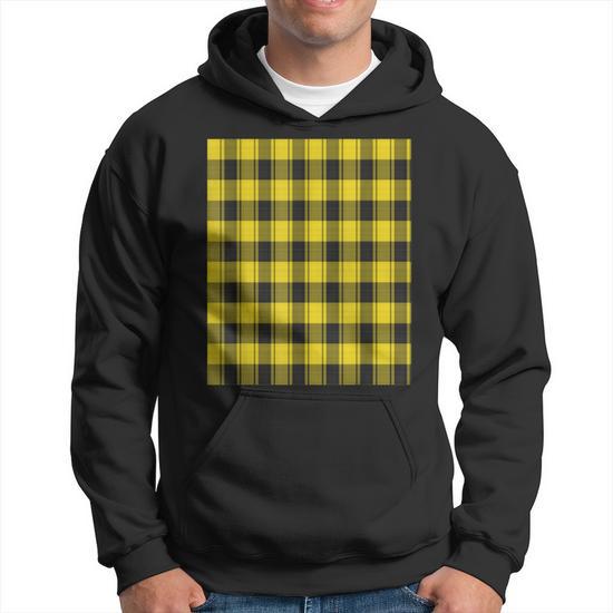 Black and yellow flannel hoodie sale