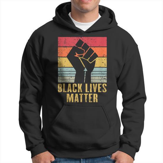 Black Lives Matter Blm Protest Black Fist Vintage Retro Hoodie Monsterry