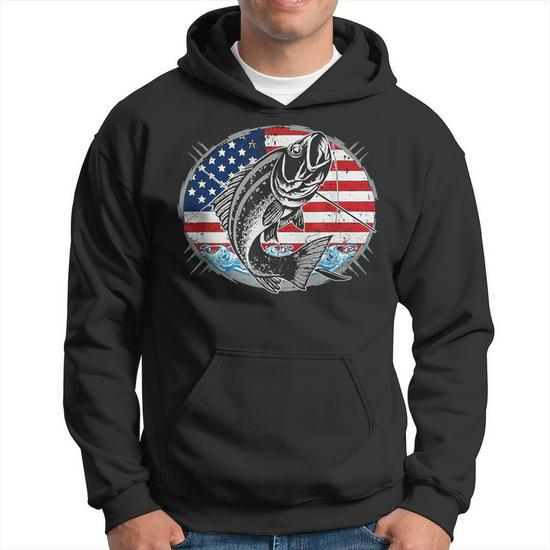 American Flag Fishing Hoodies for Sale, Best prices - Monsterry CA