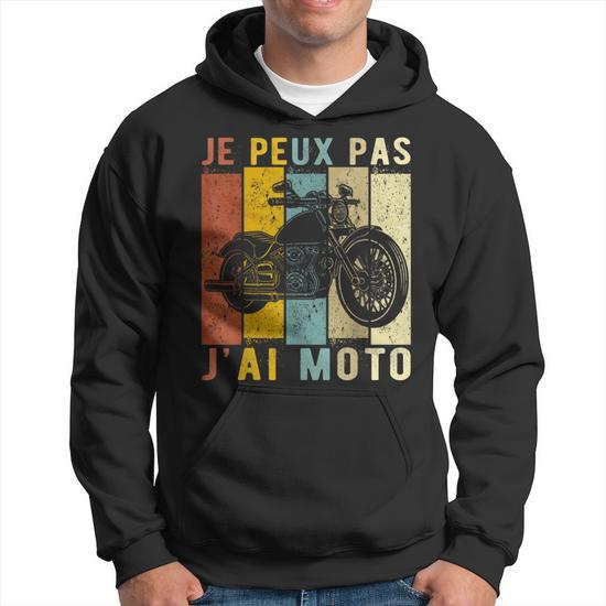 Sweat à Capuche Motard "Ma Moto M'appelle" - Cadeau Drôle Pour Motard, Homme Ou Femme, Coupe Classique, 241 G