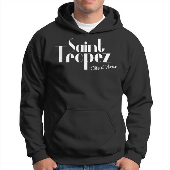 Sweat à Capuche Saint Tropez Yacht Club - Côte D'Azur France - Coupe Classique - Col Tissé - 241 G - 12