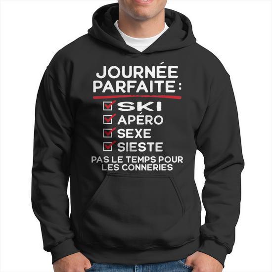 Sweat à Capuche Humour Skieur - 'J'ai Besoin De Faire Du Ski, Pas De Thérapie', Coupe Classique 241g - 6