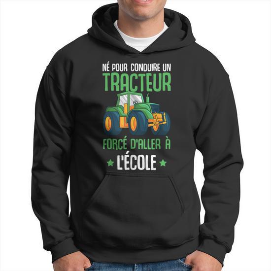 Sweat à Capuche Tracteur Enfant - Motif Agriculteur - 80% Coton - Pour Garçons
