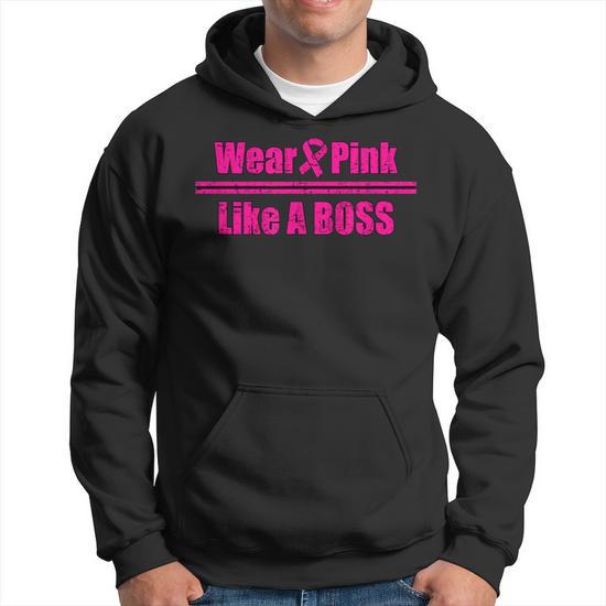 Wear Pink Like A Boss Distressed Hoodie Monsterry