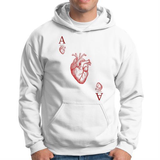 Ace Of Hearts Anatomy Playing Card Human Heart Costume Hoodie Monsterry UK