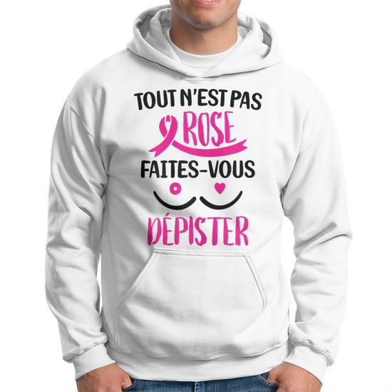 Sweat à Capuche 'Palpe Tes Citrouilles' - Message De Sensibilisation Octobre Rose Et Halloween - Coupe Classique
