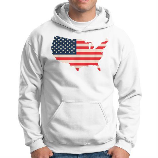 Sweatshirt USA - Drapeau Américain Imprimé - Coupe Classique Col Tissé - 11