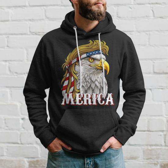 America Patriotic Usa Flag Eagle Of Freedom 4Th Of July Hoodie Monsterry