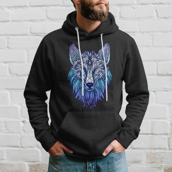 Arctic Fox Antarctica Ornaments Animal Fox Tribal Face Hoodie Monsterry