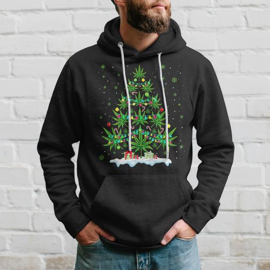 Funny outlet Christmas Marijuana Hoodie, Holiday Party Clothes (Jolliness Provided By Cannabis)