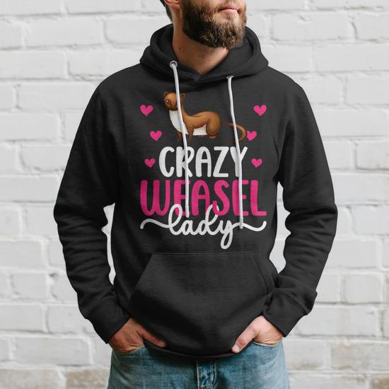 Crazy Weasel Lady Weasel Lover Weasels Hoodie - Monsterry