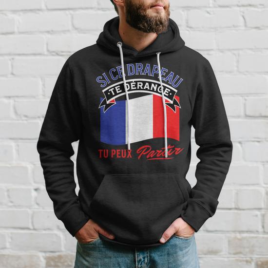 Sweat à Capuche Vintage Avec Drapeau Français - Idée Cadeau Patriotique