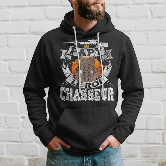 Sweatshirt Humour Chasse Pour Grand-Père - Motif Sanglier Chasseur, Cadeau Drôle Pour Papa, Papy (Fête Des Pères, Anniversaire)