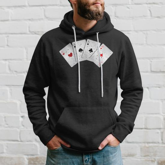 Four Ace Of Cards Heart Spade Clover Diamond Hoodie Monsterry