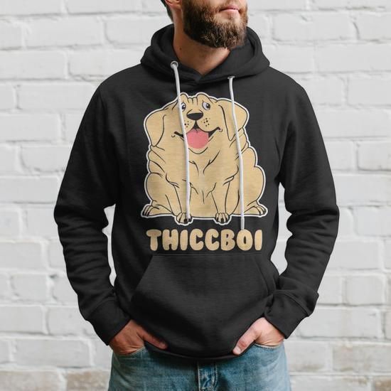 Thicc Boi Labrador T Hilarious Fat Dog Hoodie Mazezy