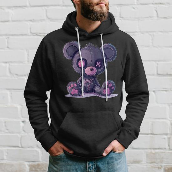 Goth Pastel Cute Creepy Kawaii Teddy Bear Voodoo Doll Hoodie Seseable UK