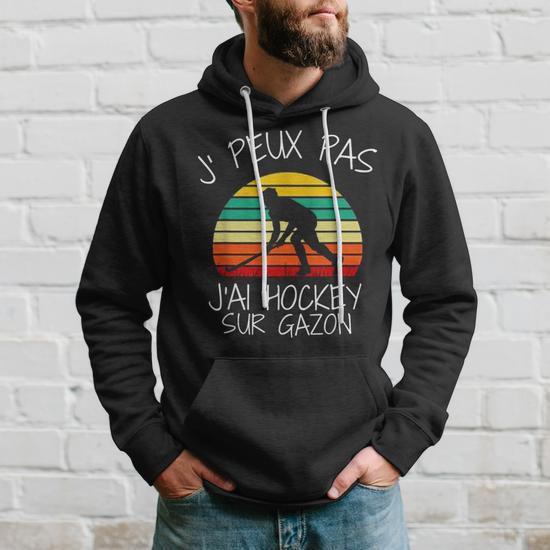 Sweat à Capuche Hockey Sur Glace - Design Sportif - Coton/Polyester - Idée Cadeau Pour Fans De Hockey