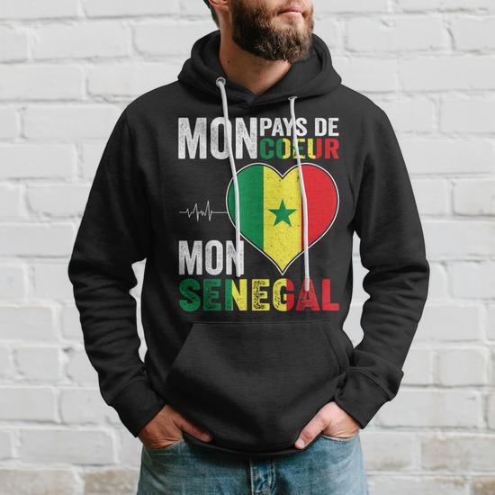 Sweat à Capuche Équipe Nationale Football Sénégal – Numéro 10 Drapeau Sénégalais, Coupe Classique, Cadeau Idéal