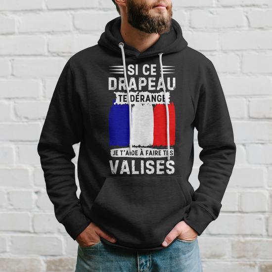 Sweat à Capuche Vintage Drapeau Français - Cadeau Patriotique Pour Militaire, Ancien Combattant, Papa Ou Grand-père