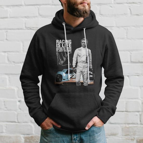 Sweat à Capuche Unisexe Gildan - Motif Voiture De Course Rétro 917K - Bleu Clair - Neuf Avec étiquettes