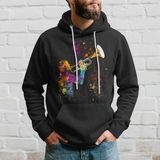 Sweatshirt Noël Avec Motif Trompette - Coupe Classique, Col Tissé, 241 G
