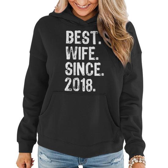 Best Wife Since 2018 1St Wedding Anniversary Women Hoodie Monsterry CA