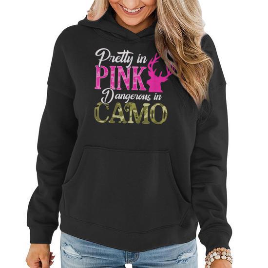 Pretty In Pink Dangerous In Camo Hunter Girl Women Hoodie Monsterry UK