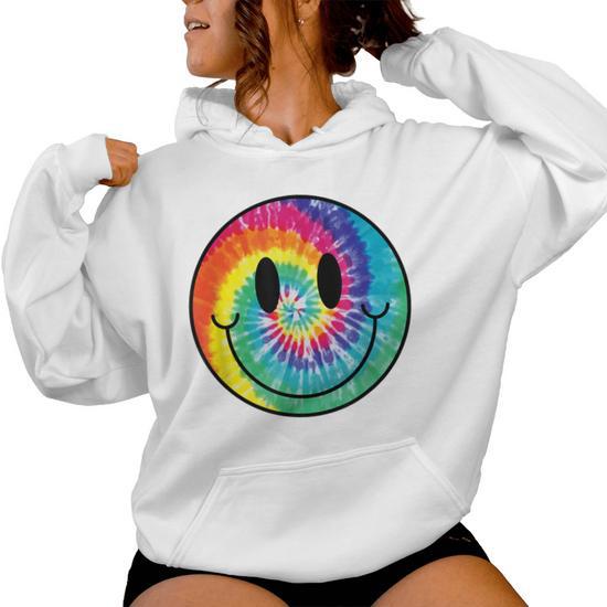 Happy Face Cute Aesthetic Tie Dye Smile Face Men Women Hoodie