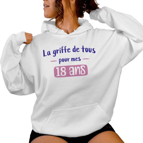 Sweat à Capuche "Enfin 18 Ans Je Sais Tout" - Cadeau Humour Pour Fils Majeur | Taille Unique Classique - 12