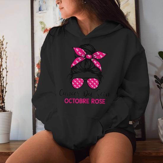 Sweat à Capuche Octobre Rose - Support Cancer Du Sein - Cadeau Pour Survivante, Mère, Amie - Coupe Classique 241g - 8