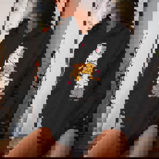 Pepper And Salt Cat Sharing Love Hoodie