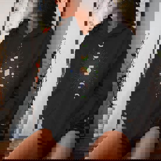 Sudadera Negra Con Capucha Sudadera Con Capucha De Fases Lunares