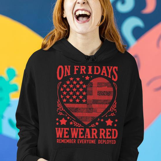 Red Friday Military Remember Everyone Deployed Men Women Hoodie Monsterry