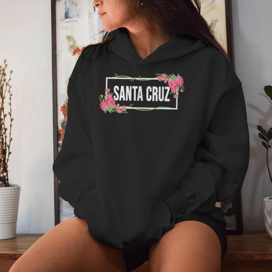 Santa Cruz California Floral Hibiscus Flower Sweat a capuche femme Cadeauxyz