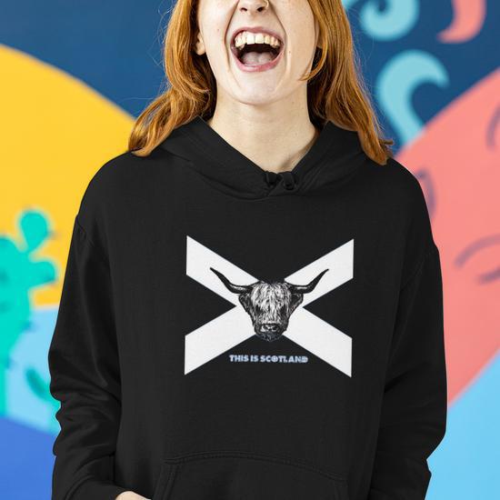 Pull Hoodie Femme Gris Scotland Taille L – Logo Sobre, Doux Et Confortable
